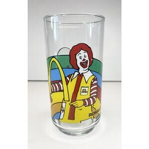Vintage Ronald McDonald Glass Rainbow McDonalds Canada Maple Leaf Coca Cola Coke